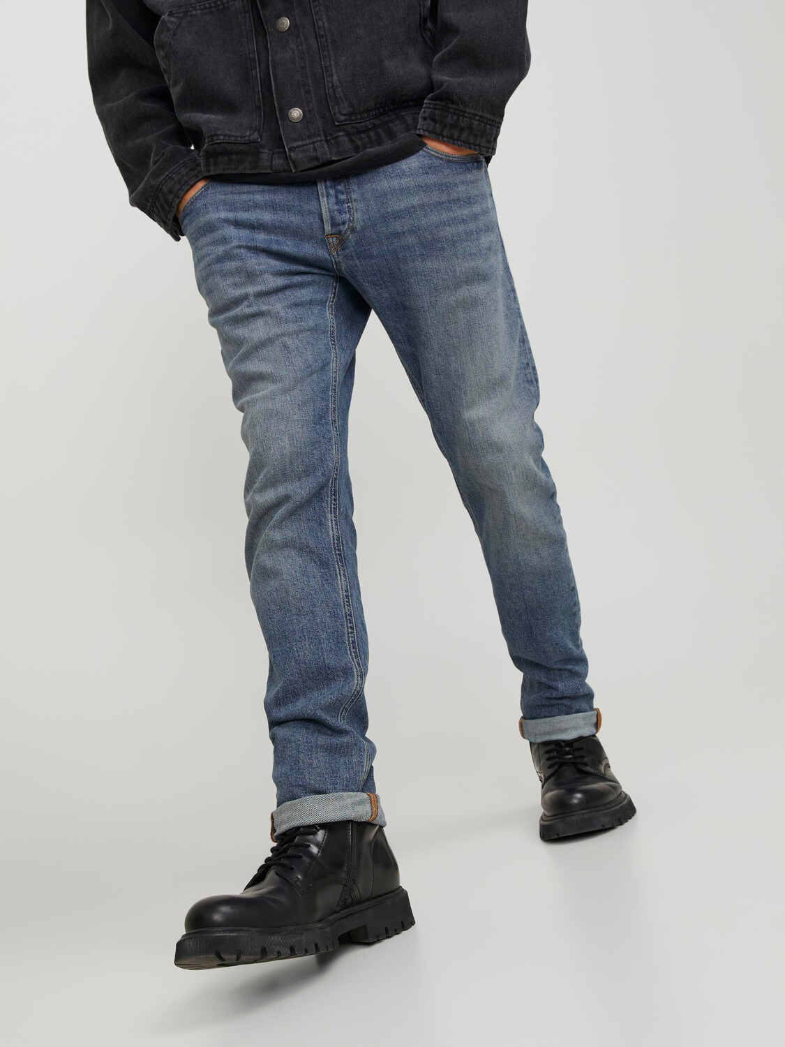 

Джинсы Jack & Jones Slim Fit Hose Low Rise Stretch Denim Pants JJIGLENN, темно синий