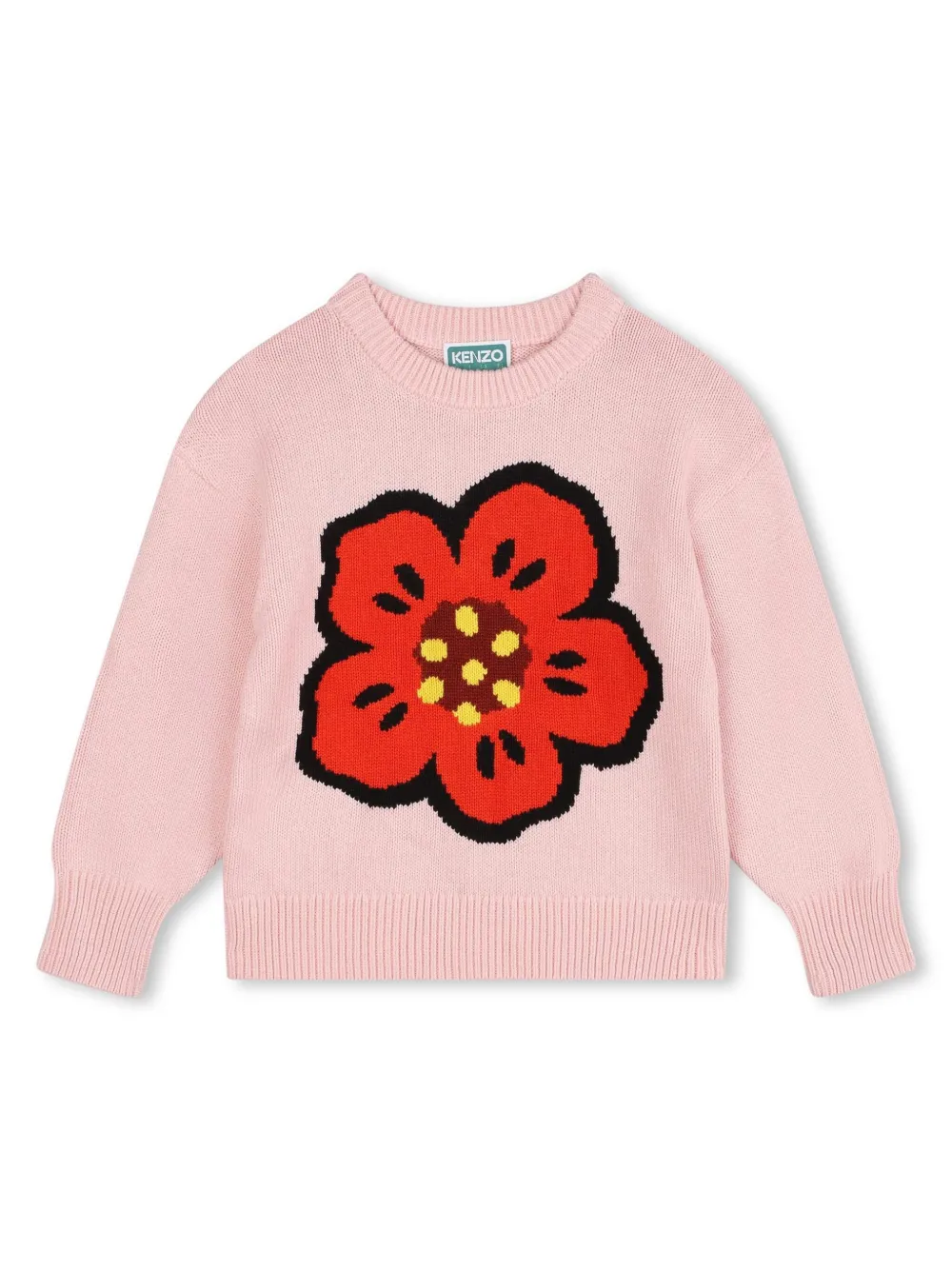

Джемпер Boke вязки интарсия с цветочным узором Kenzo Kids, розовый