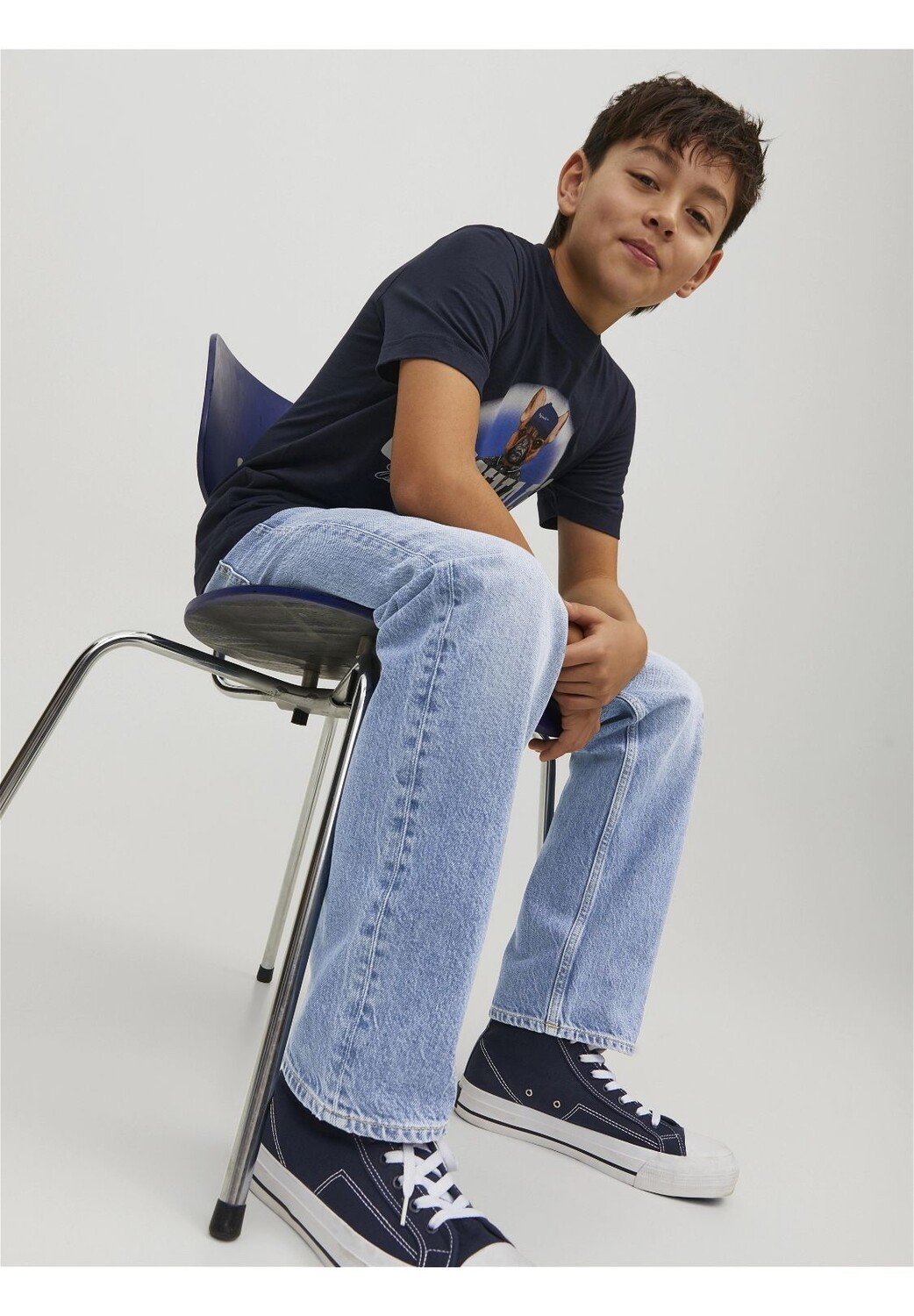 Джинсы свободного кроя детские Jack & Jones, цвет Blue Denim — фото 4