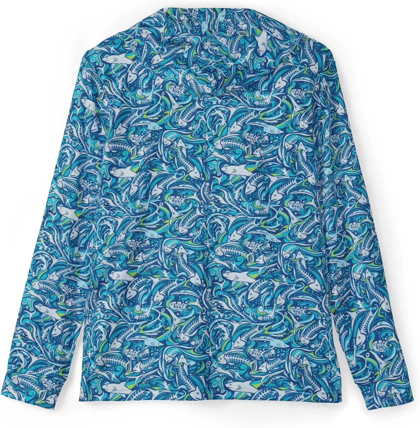 Generic Худи с синим абстрактным узором в виде завитков All Over Print Athletic Pullover — фото 3