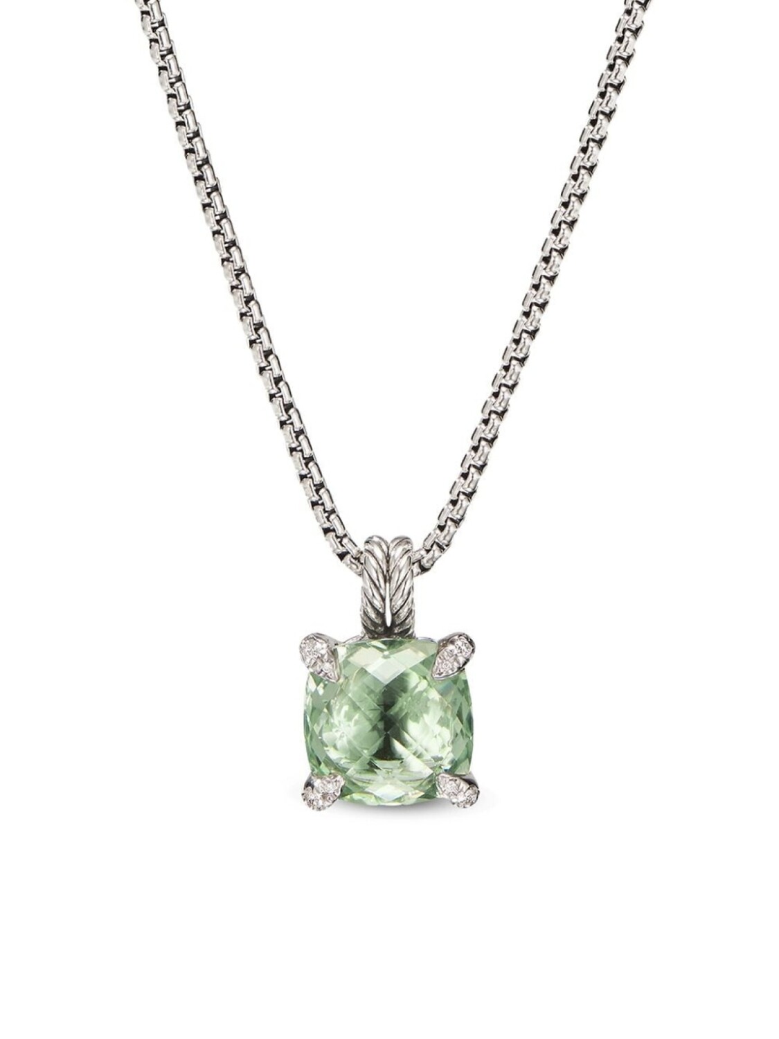 

Серебряное колье Chtelaine с бриллиантами и празиолитом David Yurman, зеленый