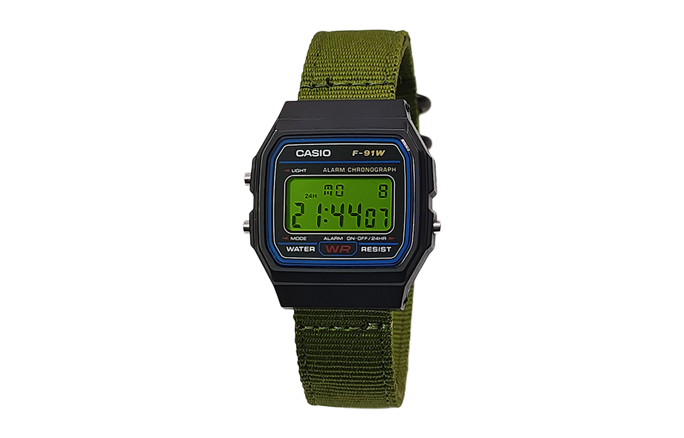 

CASIO Мужские часы Retrofit Series с кварцевым механизмом и нейлоновым ремешком, черный циферблат