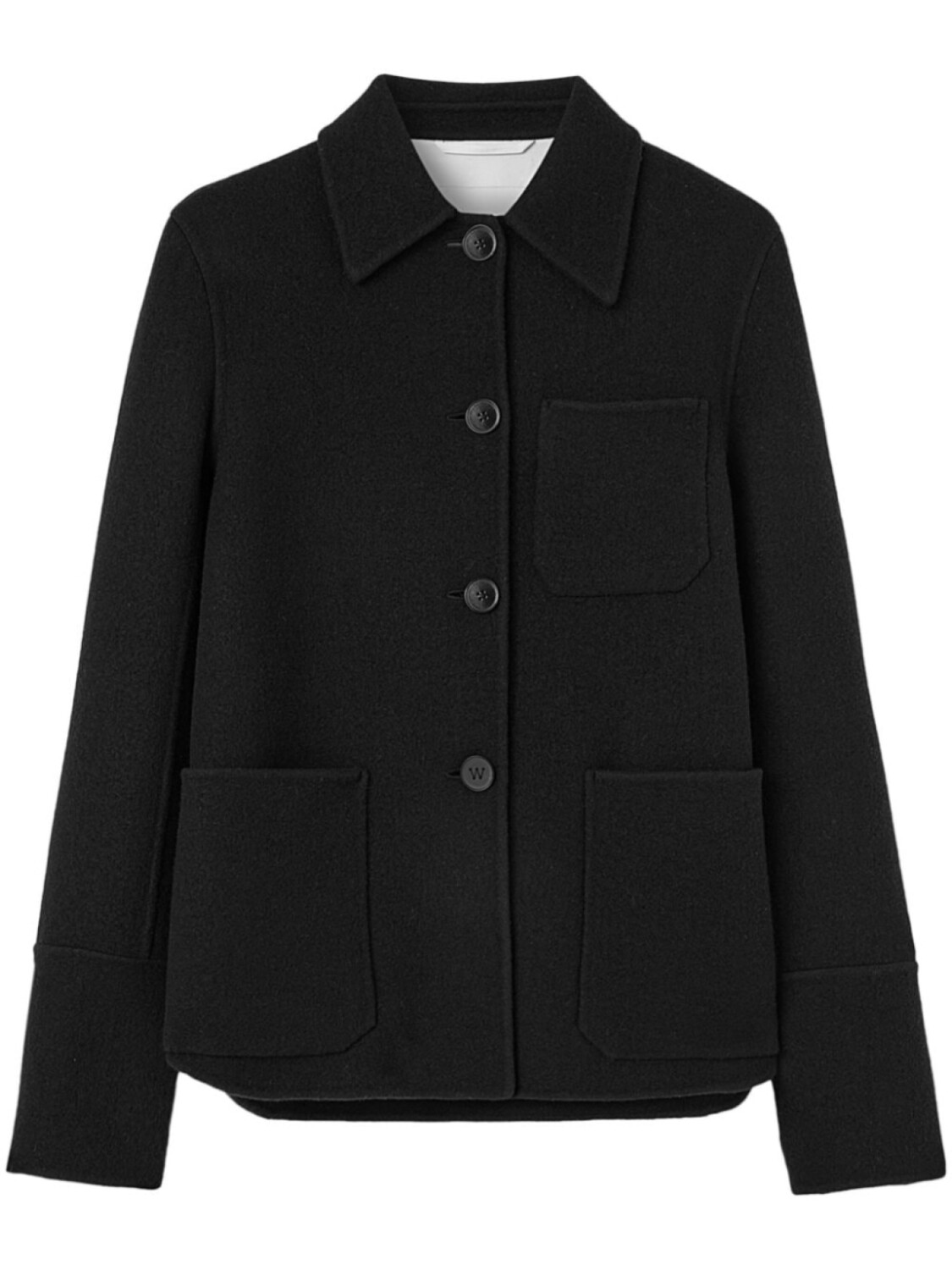 

Jil Sander однобортная куртка из вирджинской шерсти, черный