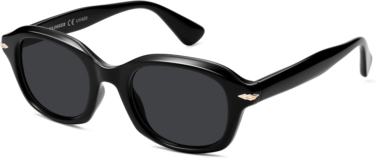 

Солнцезащитные очки VANLINKER Retro Round Polarized для женщин и мужчин, винтажный стиль, модные квадратные солнцезащитные очки унисекс VL9859, C1 Black Frame/Gray Lens