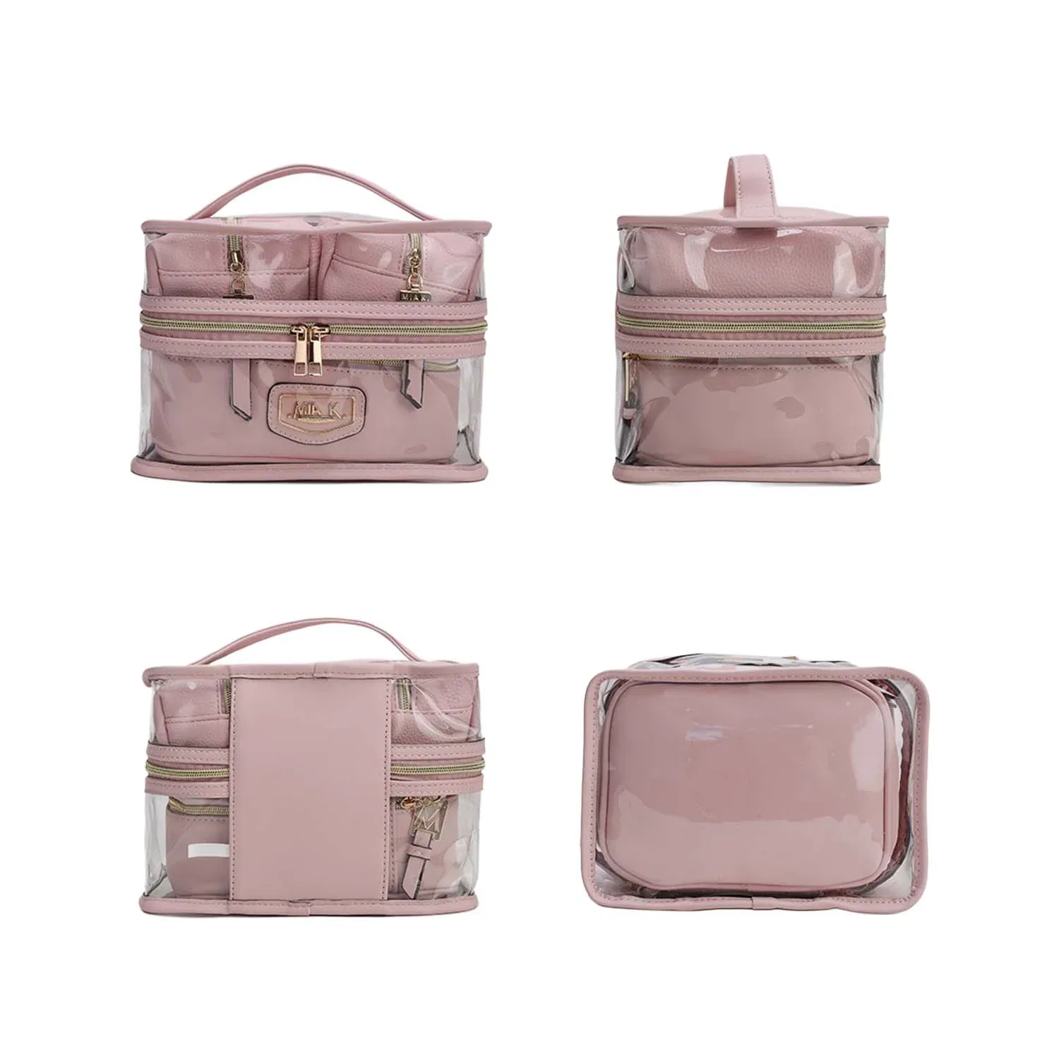 Набор прозрачных косметичек Emma от Mia K MKF Collection By Mia K, Pewter-Purple — фото 4