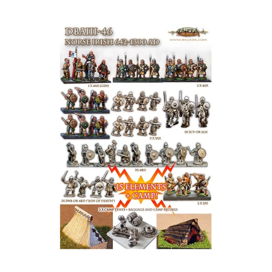 

Набор скандинавско-ирландской армии, Historical Miniatures - Norse (15mm) (Baueda)