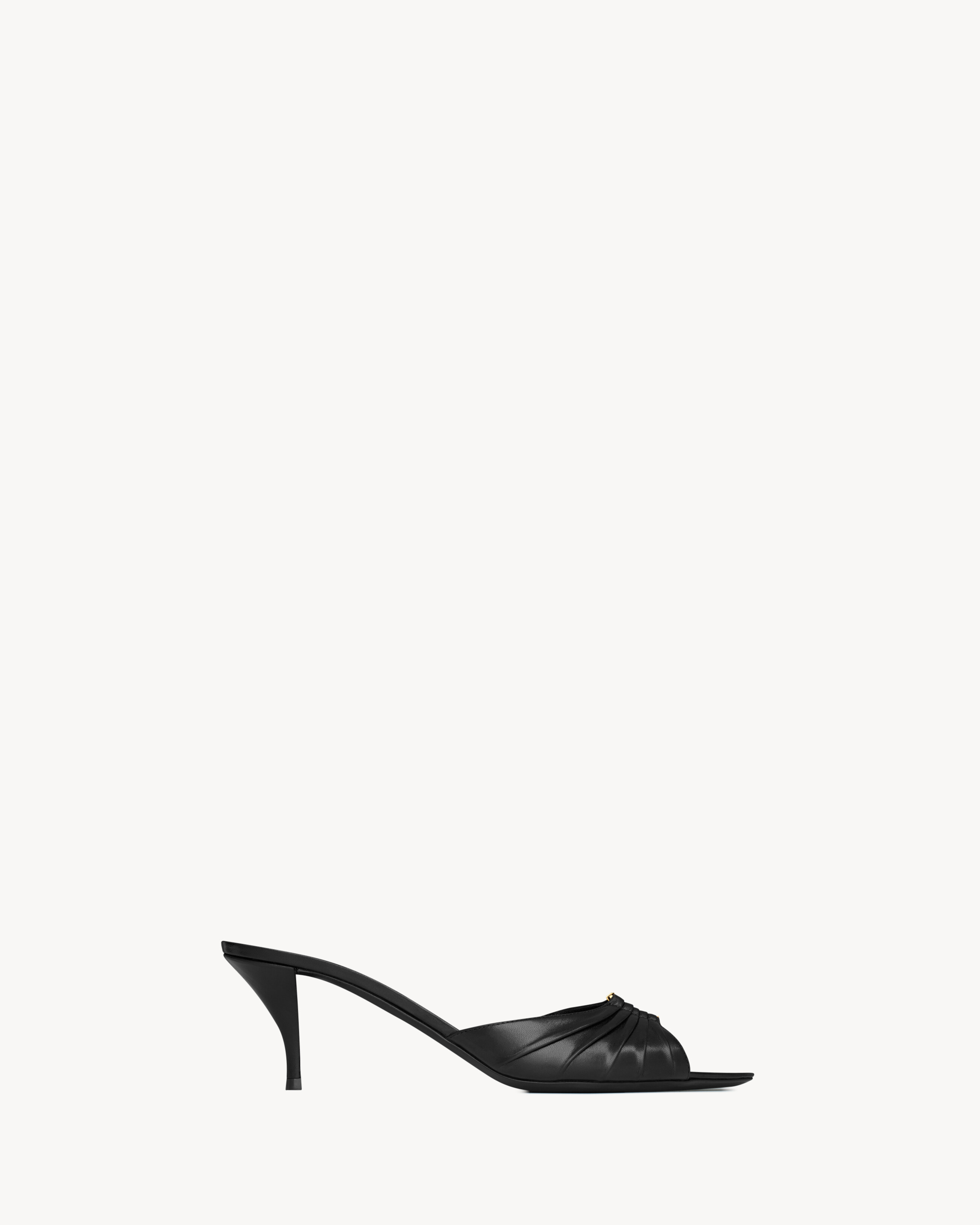 Мюли BABYLONE из гладкой кожи Saint Laurent, черный
