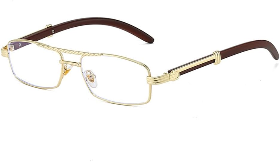 

Солнцезащитные очки в стиле ретро с металлическими двойными перемычками, прямоугольной формы, прозрачными градиентными линзами, защитой от ультрафиолета UV400, для мужчин LANGSER, Golden Clear