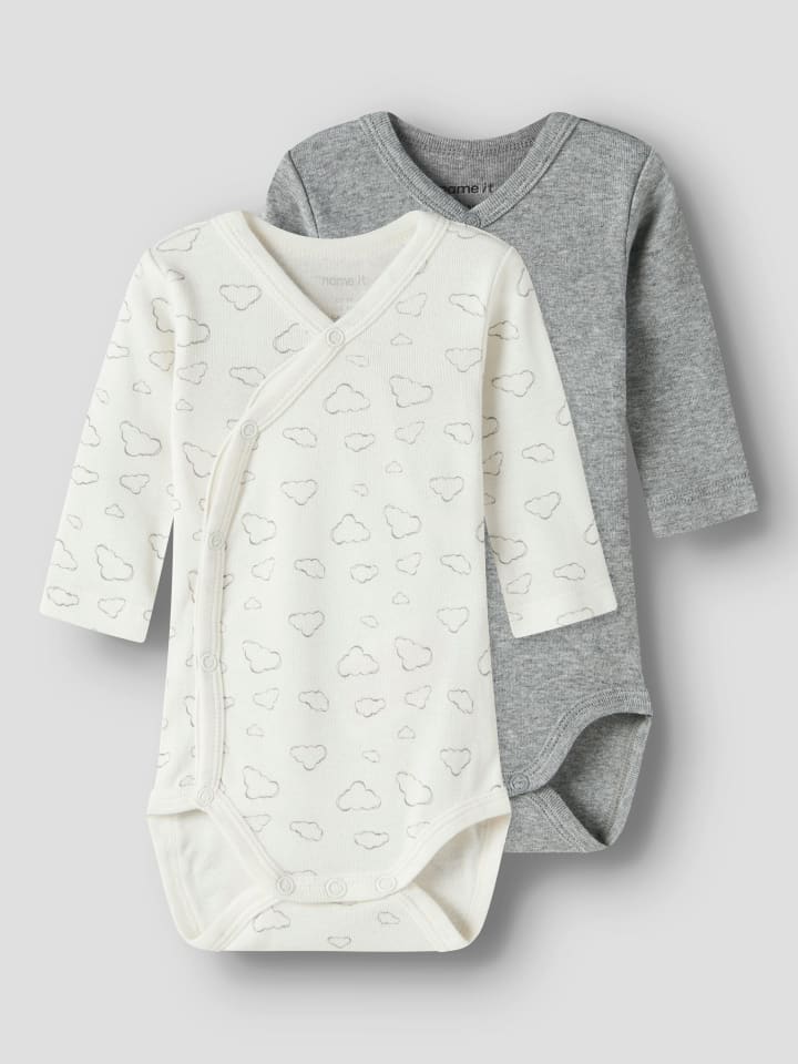 Name it Комплект из 2 боди с длинными рукавами NBNBODY WRAP CLOUD в цвете "струя" — фото 3