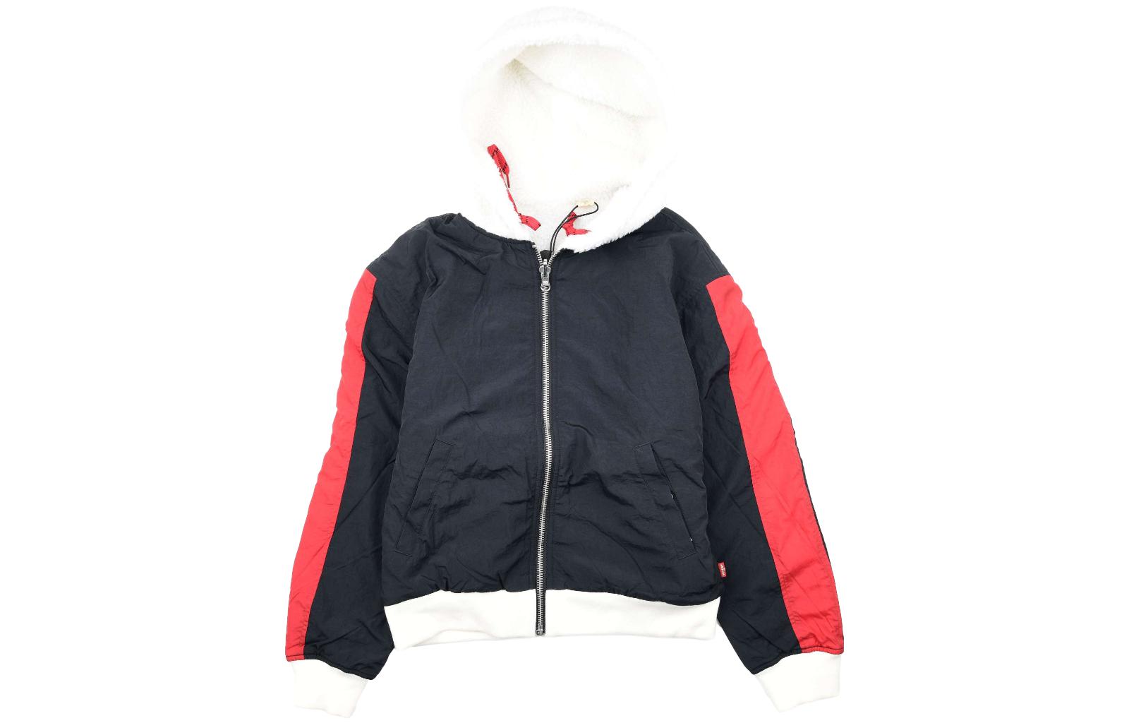 Levis Бархатная куртка женская черная красная, Black Red — фото 4