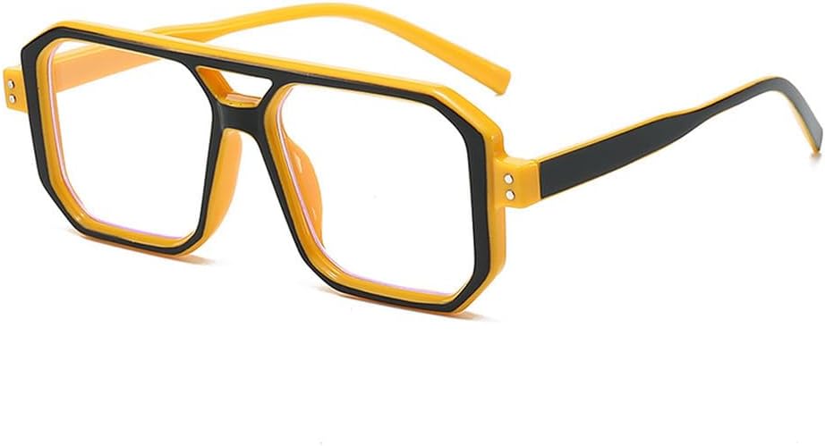 

Мужские солнцезащитные очки в стиле панк с двойной перемычкой, прозрачные градиентные линзы, защита от ультрафиолета UV400, женские солнцезащитные очки HVTVTLA, Black Orange Clear