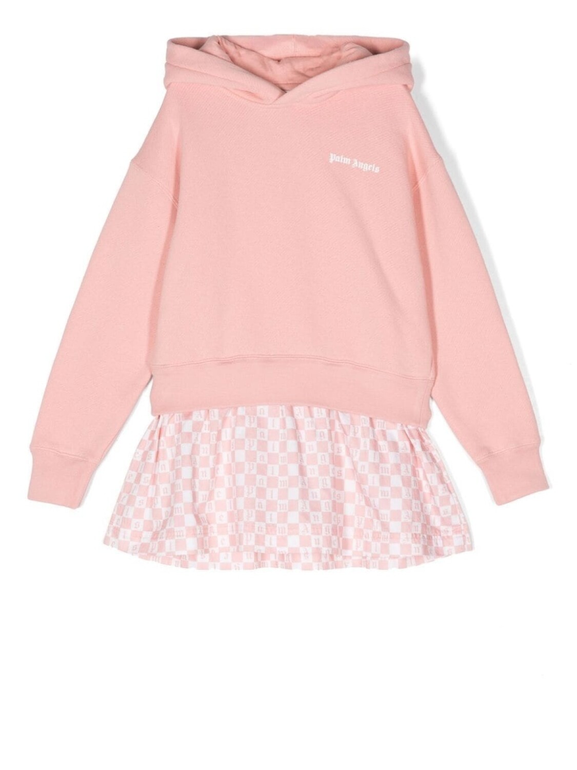 

Palm Angels Kids платье с капюшоном и длинными рукавами, розовый