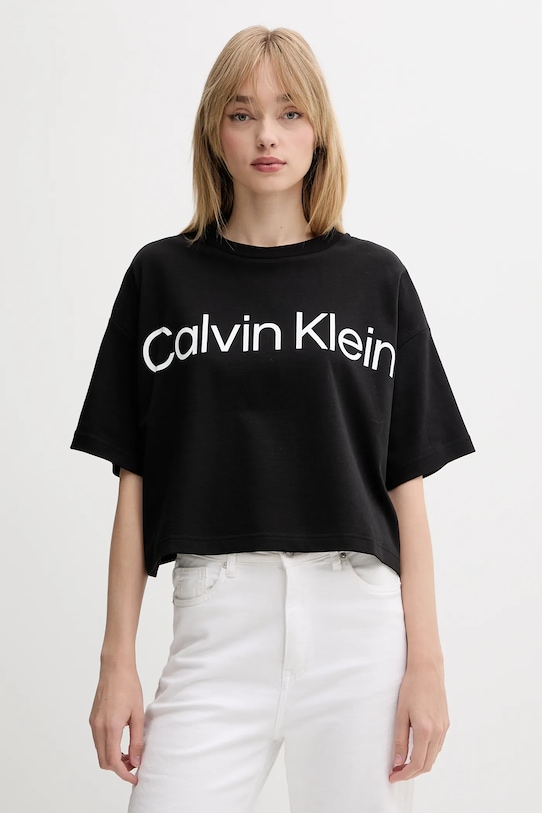 

Хлопковая футболка Calvin Klein, черный