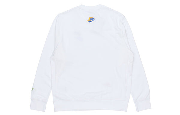 Толстовка Men's Nike Contrasting Colors Logo Casual Sports Round Neck Embroidered Pullover White, черный — фото 2