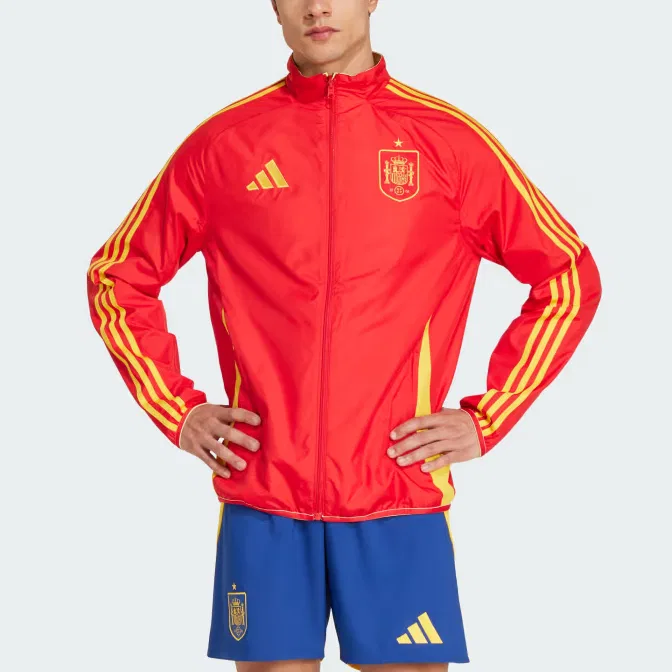 Куртка Adidas Anthem Jacket в красном с желтым — фото 4