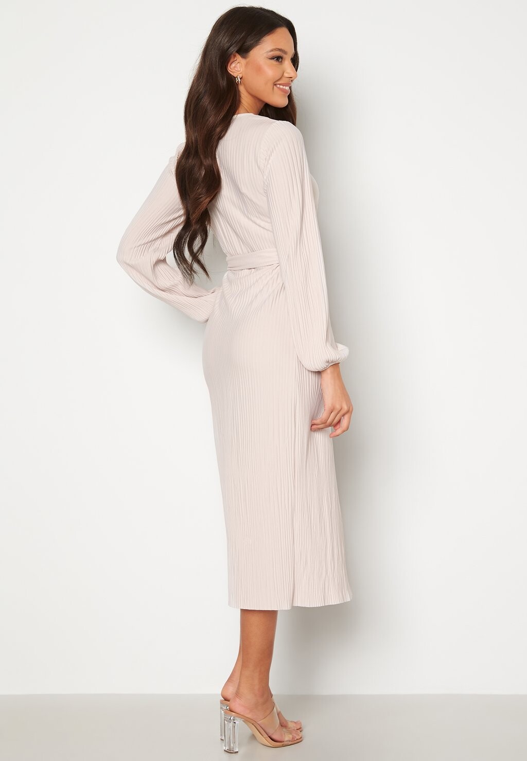 

Летнее платье Pleated Wrap Midi Dress Bubbleroom, коричневое