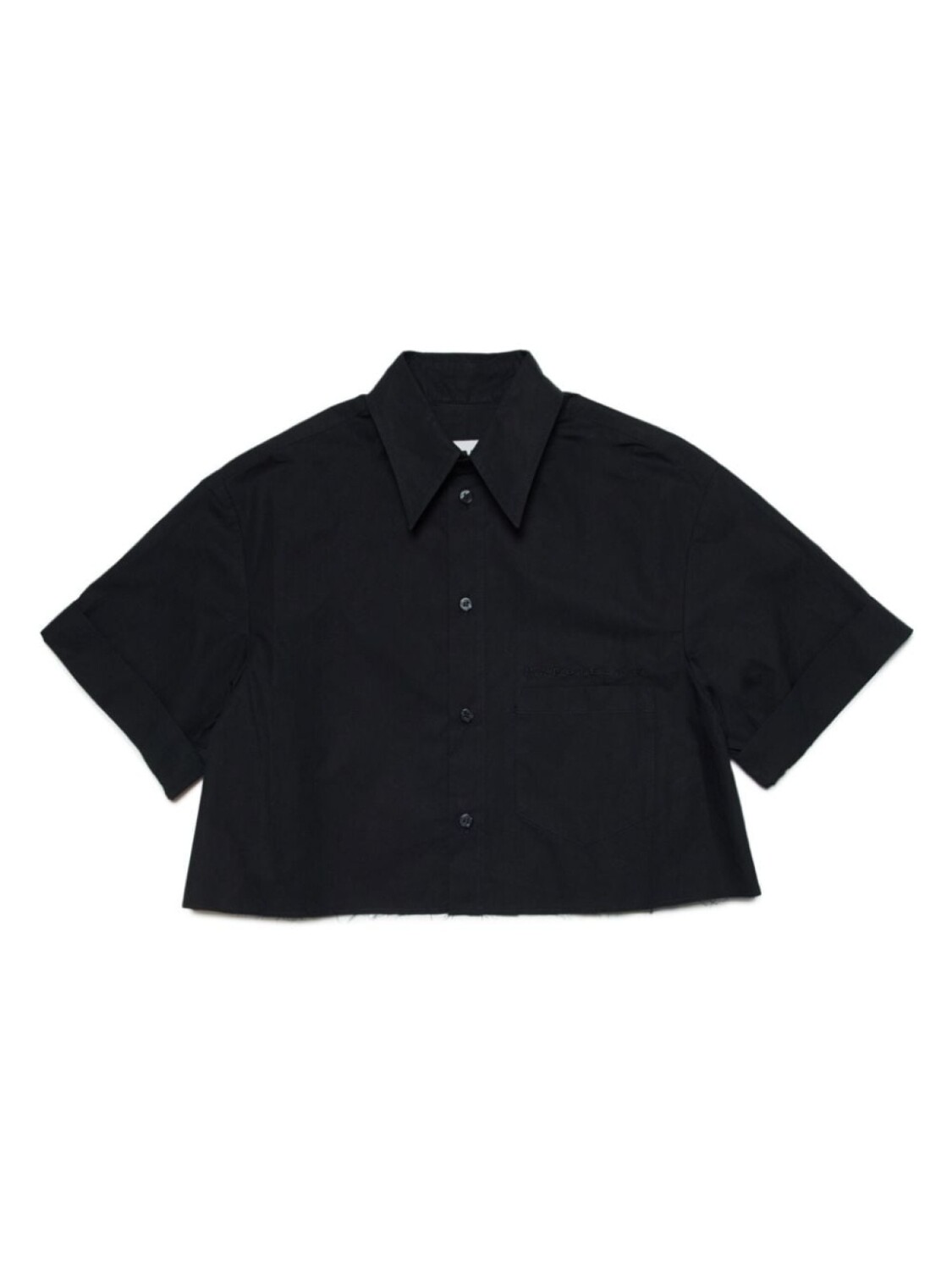 

MM6 Maison Margiela Kids рубашка с вышитым логотипом, черный