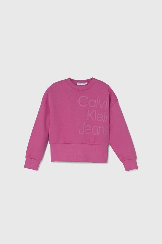 

Детская хлопковая толстовка Calvin Klein Jeans, розовый