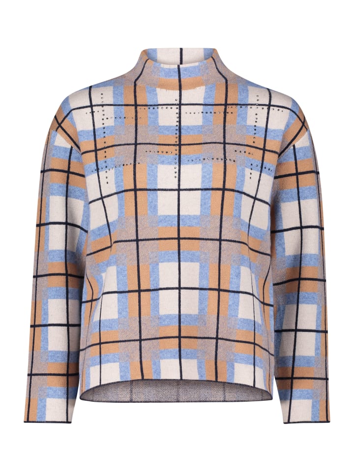 

Пуловер Betty Barclay Strickpullover kariert, цвет Patch Blue/Camel