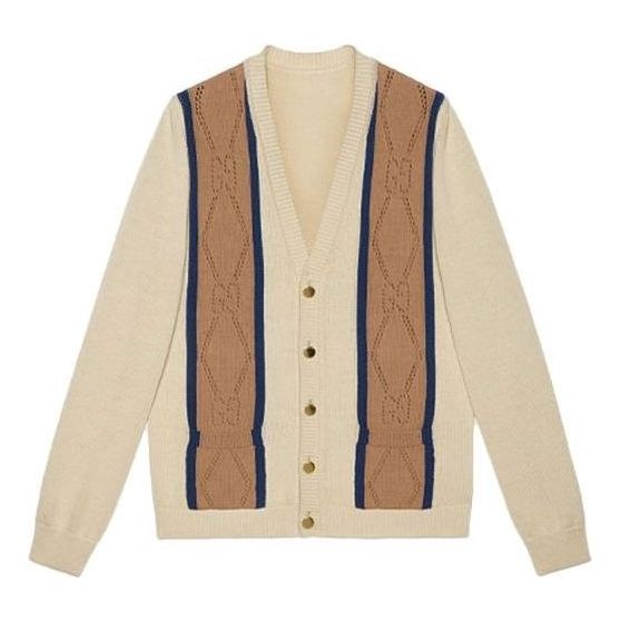 

Кардиган Gucci Striped V-Neck Cardigan 'Beige Brown' 655105-XKBWE-9275, бежевый