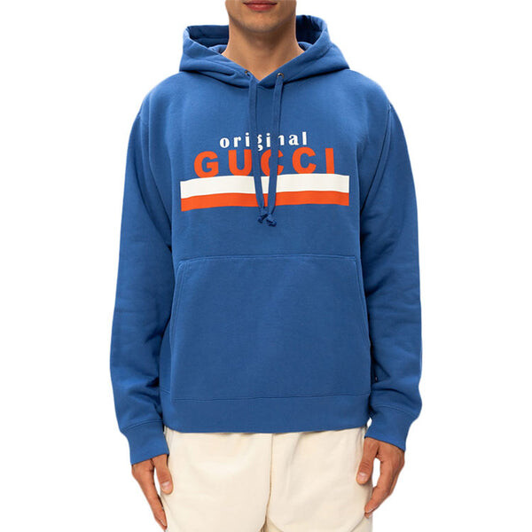 Толстовка original printing logo hooded long sleeves blue Gucci, синий — фото 2