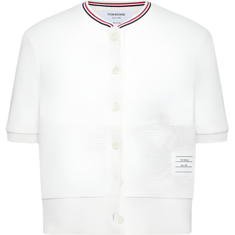 

Рубашка-поло RWB stripe Cotton Cardigan THOM BROWNE, белый