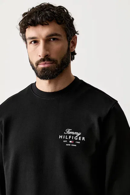 Худи хлопок Tommy Hilfiger, черный — фото 4