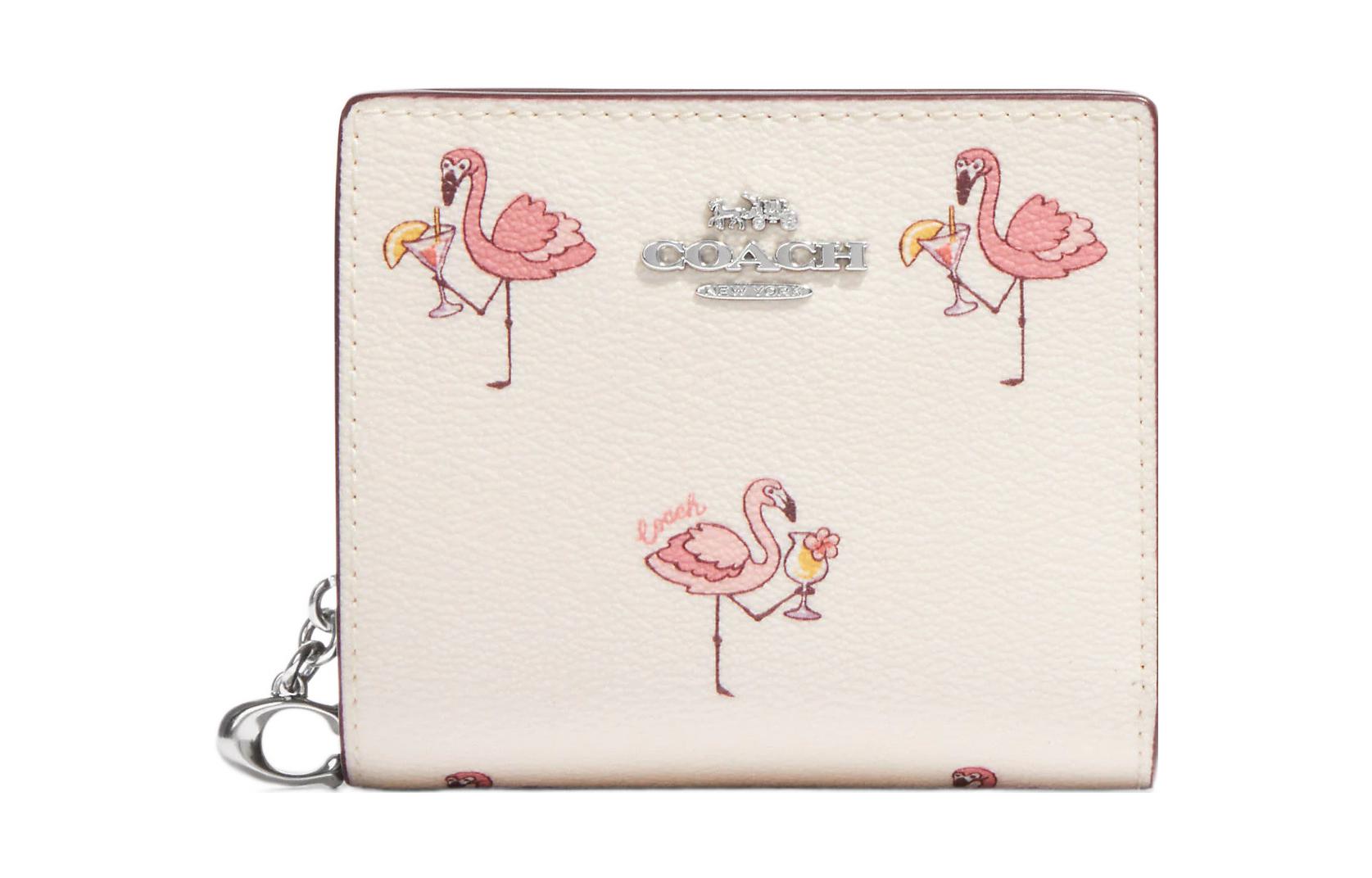 

COACH Кожаный кошелек для монет женский белый