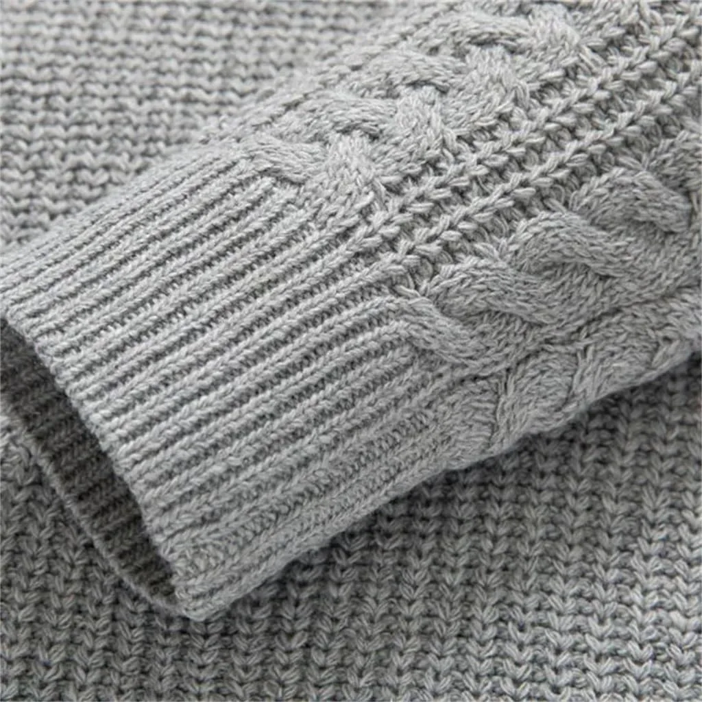 Ретро свитер с узлом мужской осень-зима полувысокий воротник slim pullover — фото 4