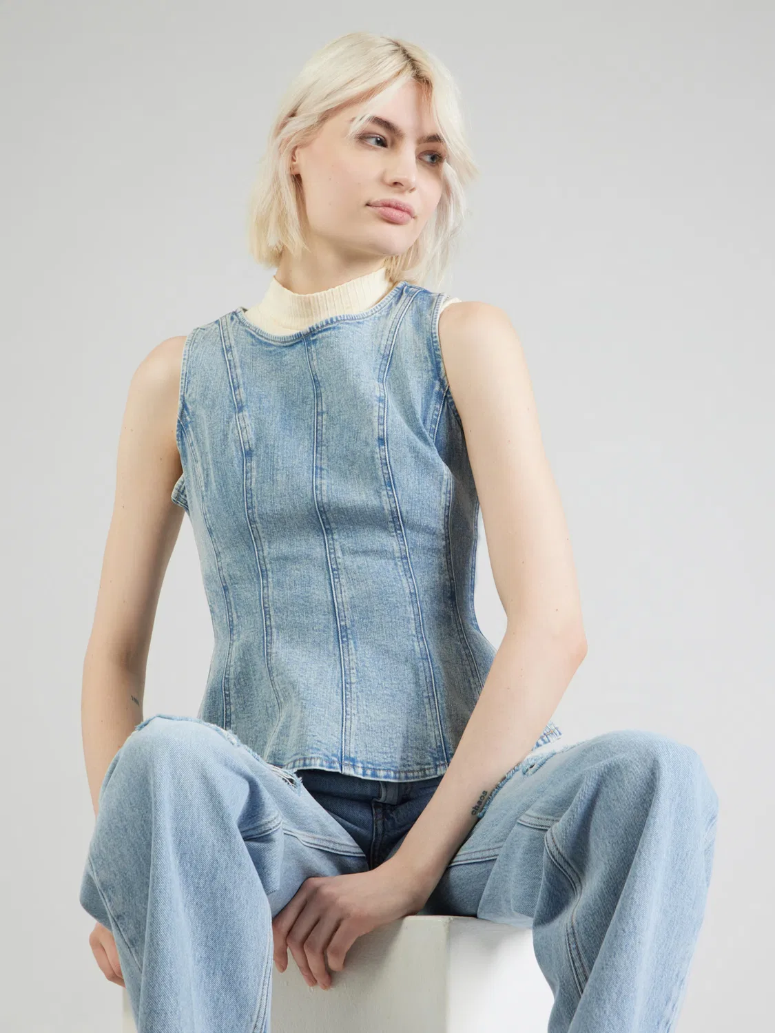 Топ 'Leighton Peplum Топ' Levi'S , Blue Denim — фото 3