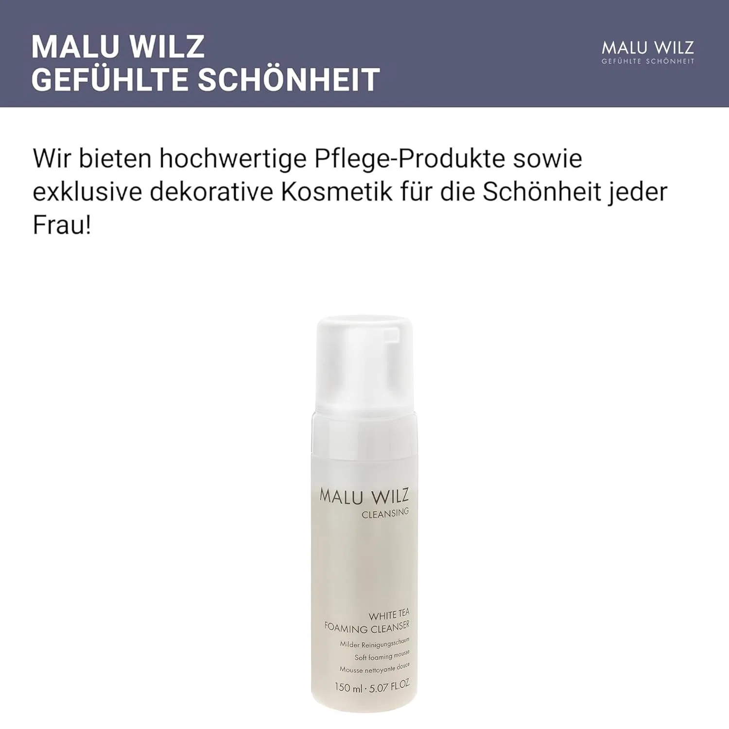 Пенка для умывания Malu Wilz — Очищающая пенка для лица White Tea Foaming Cleanser, 150 мл — фото 2