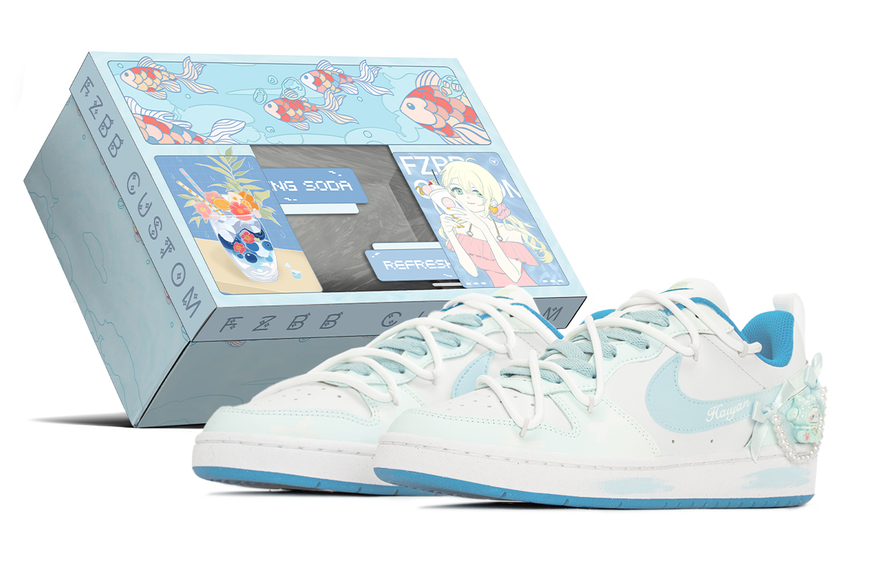 

Детские скейтерские кроссовки Court Borough для младших школьников Nike, синий/белый