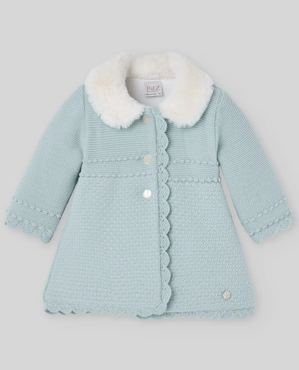 

Вязаное пальто для девочки, коллекция Paz PAZ Rodríguez, светло-зеленый