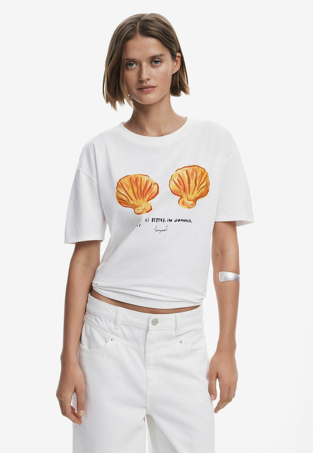

Футболка с принтом SHELL Desigual, серый