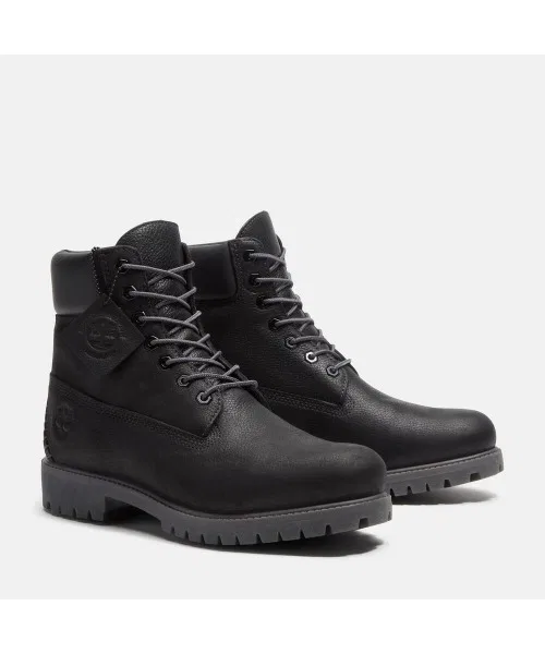 Ботинки 6 дюймов водонепроницаемые Timberland Premium 400g утеплитель чёрный с серым — фото 3