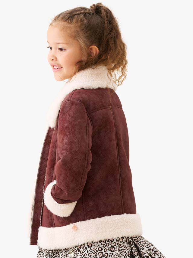 Детская куртка из искусственной кожи с мехом Angel & Rocket, Burgundy — фото 2