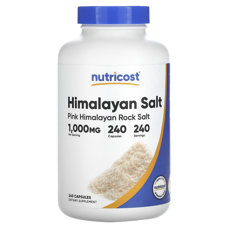 

Nutricost, Гималайская соль, 1000 мг, 240 капсул