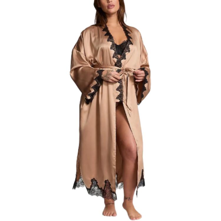 Victoria's Secret 24 Big Show Collection SEXY KI Pajama Robe Women's Champagne Gold — фото 3