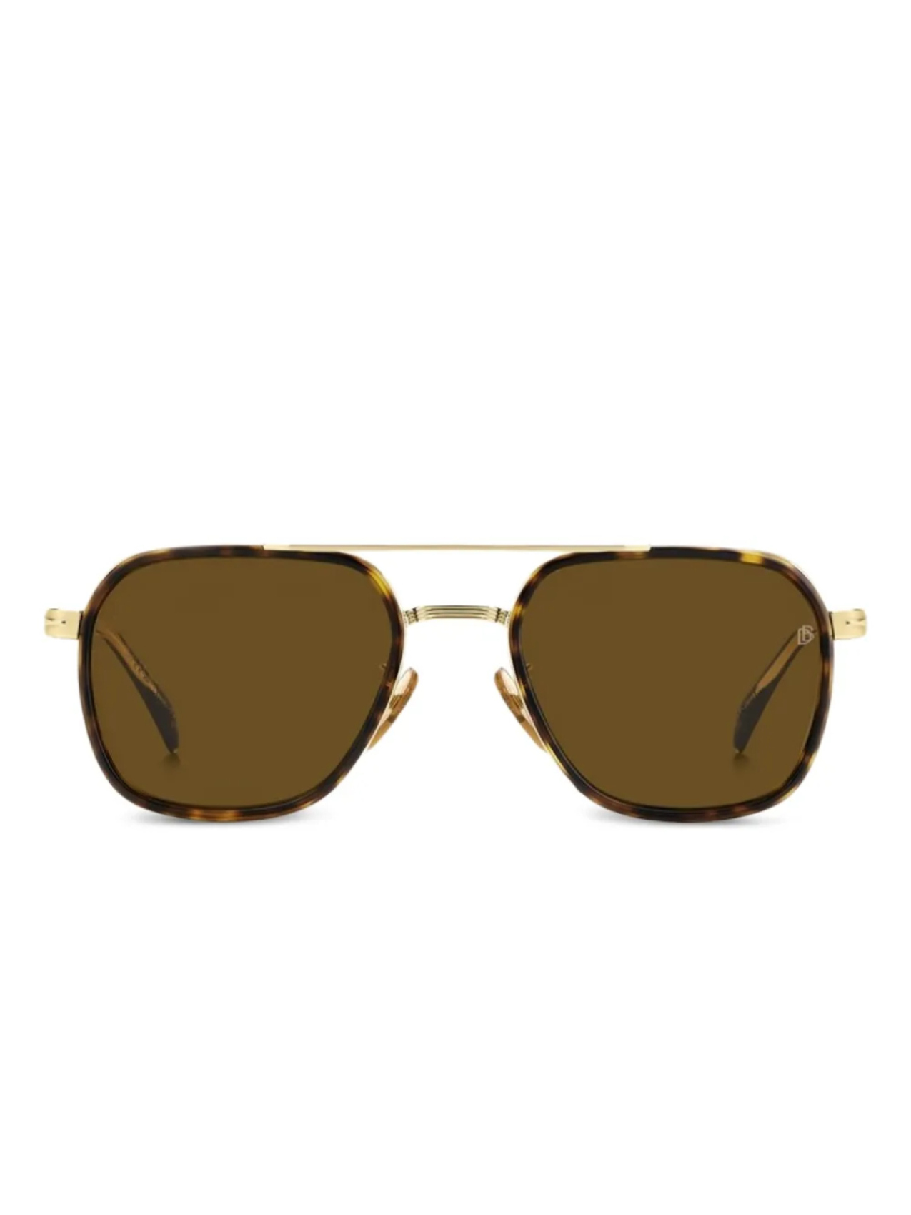 

DAVID BECKHAM EYEWEAR солнцезащитные очки в квадратной оправе черепаховой расцветки, золотой