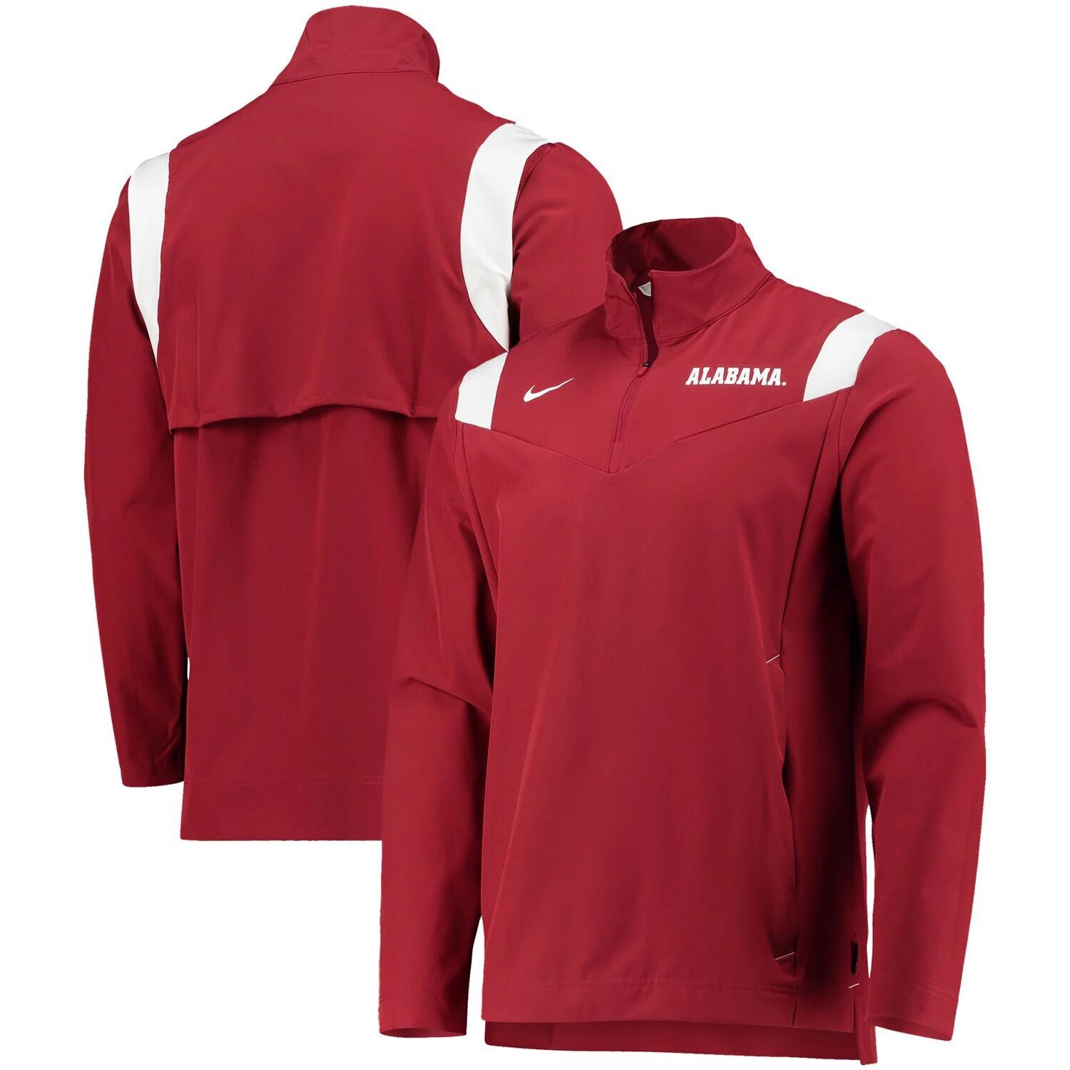 

Мужская куртка Crimson Alabama Crimson Tide 2021 Team Coach с молнией на четверть Nike