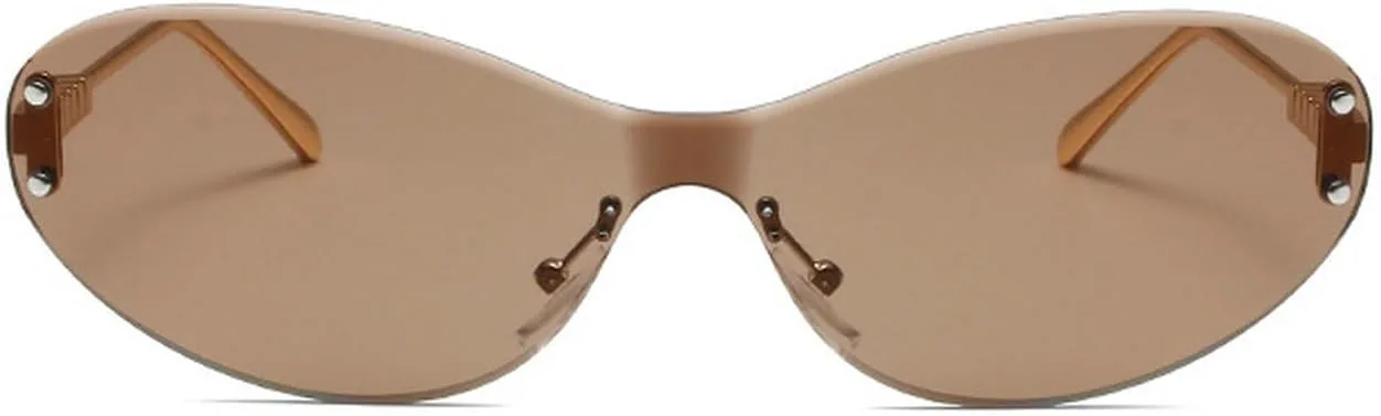 

Laureles Модные цельные овальные солнцезащитные очки для женщин в стиле ретро, ​​без оправы, металлические солнцезащитные очки для мужчин, круглые без оправы, C4