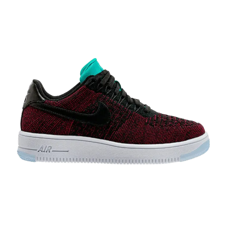 Кроссовки Nike Wmns Air Force 1 Flyknit Low 'Black', красный