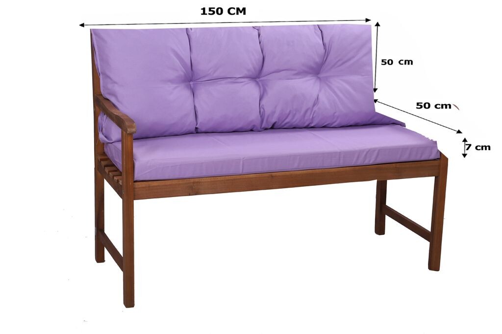 

Подушка на сиденье скамейки 150 x 60 x 50 розовый | Подушка сиденья подушка скамейки | Подушка для садовой скамейки | Голливудская подушка для качелей | Подушки сидений и спинки | Подушка для скамейки | Сетгарден Setgarden, светло-фиолетовый