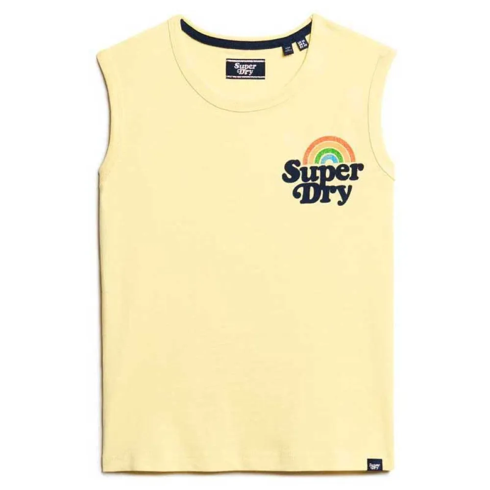 Футболка без рукавов Superdry Vintage Rainbow, желтый — фото 3