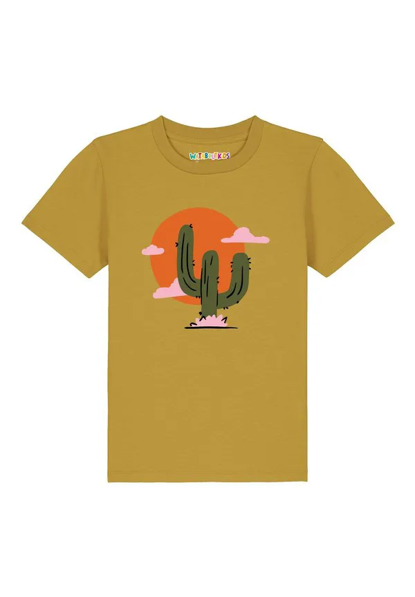 Футболка с принтом kaktus im sonnenuntergang Watapparel, Ochre — фото 2