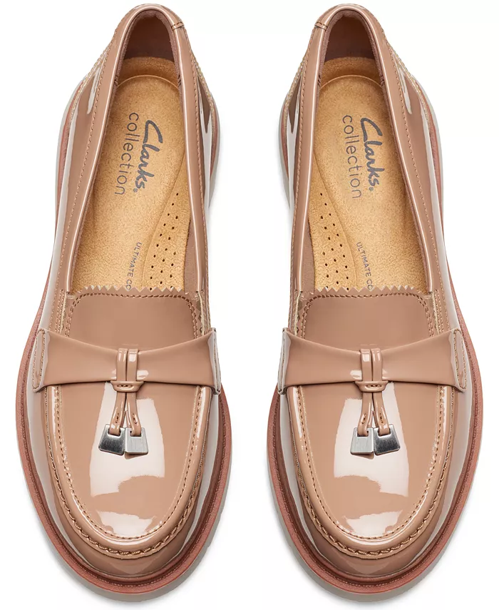 Женские удобные лоферы Westlynn Bella на массивной подошве Clarks, коричневый/бежевый — фото 4