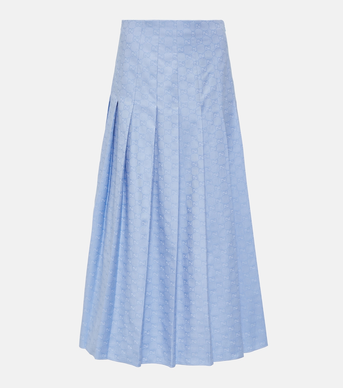 

Юбка миди GG Supreme из оксфордского хлопка Gucci, Sky Blue