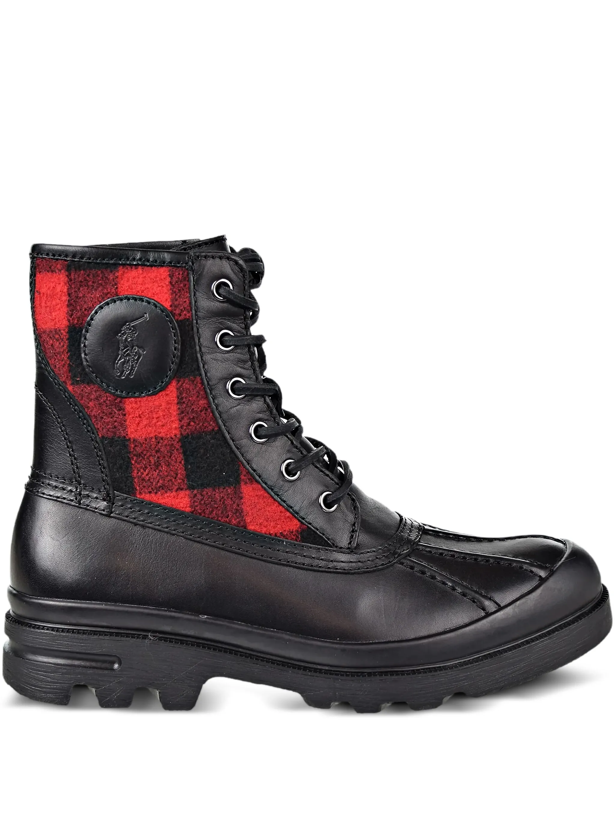 

Ботинки на шнуровке с клетчатыми вставками Polo Ralph Lauren, черный