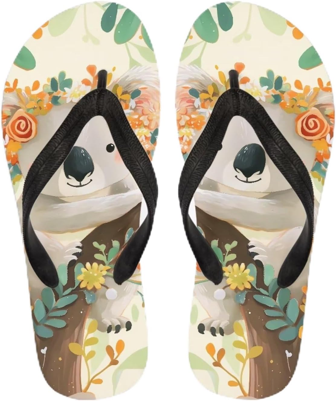 

Спортивные шлепанцы Pugasmiru для женщин и мужчин, удобные, легкие, для отдыха на природе, летом и на пляже, с принтом «тигровая шкура», Floral Koala