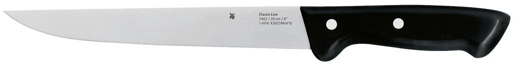 

Нож для мяса WMF Classic Line 34,5 см, лезвие специальная сталь, пластиковая ручка, лезвие 20 см